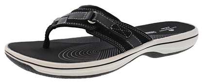 BREEZE BEA BLACK SNT | Women's | Clarks | 25505 | Breeze Sea Sandal | Black Synthetic-Brandy