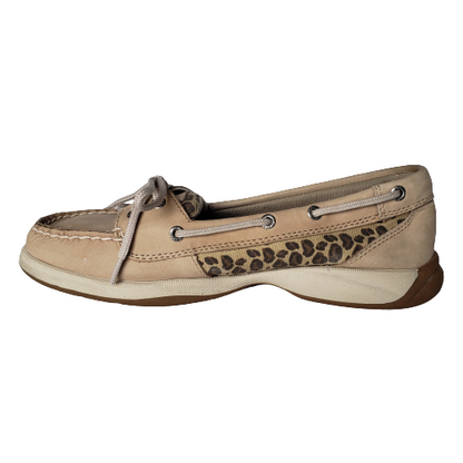 FIREFISH LINEN LEOPA |Sperry Women Sperry Top-Sider Women's Laguna Leather Boat Shoes, LEOPARD 9770116 Made in USA Brandy's Shoes