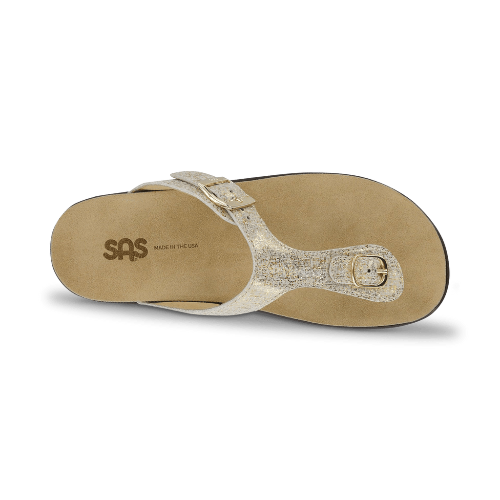 SHINY GOLD | SAS Sanibel - Thong Sandal at Brandy's Shoes Made in USA