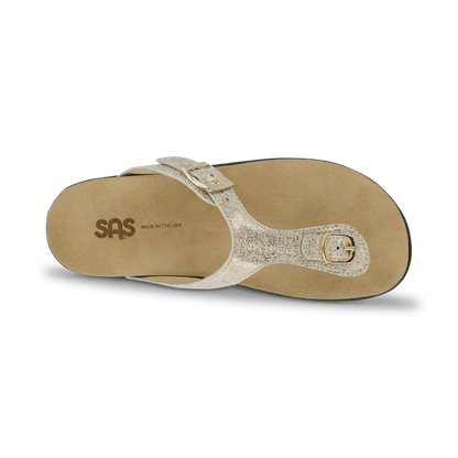SHINY GOLD | SAS Sanibel - Thong Sandal at Brandy's Shoes Made in USA