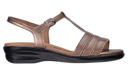 CAPRI BRONZE SNAKE | SAS Women's Capri Bronze Snake T-Strap Sandal-CAPRI232-Made in USA-Brandy's Shoes