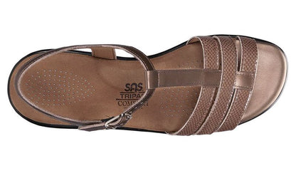 CAPRI BRONZE SNAKE | SAS Women's Capri Bronze Snake T-Strap Sandal-CAPRI232-Made in USA-Brandy's Shoes
