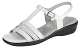 CAPRI WHT SNAKE | SAS Women's Capri White Snake T-Strap Sandal-CAPRI234-Made in USA-Brandy's Shoes