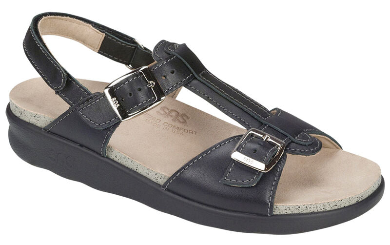 SAS Captiva T-Strap Black @Brandysshoes
