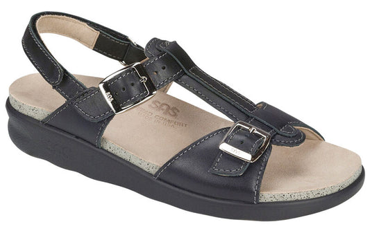 SAS Captiva T-Strap Black @Brandysshoes