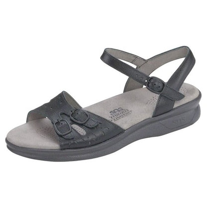 Duo Quarter Black Natural Strap Sandals