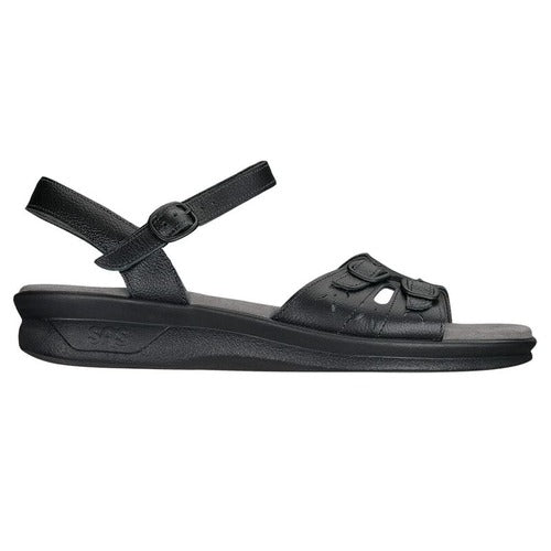 Duo Quarter Black Natural Strap Sandals