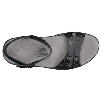 Duo Quarter Black Natural Strap Sandals