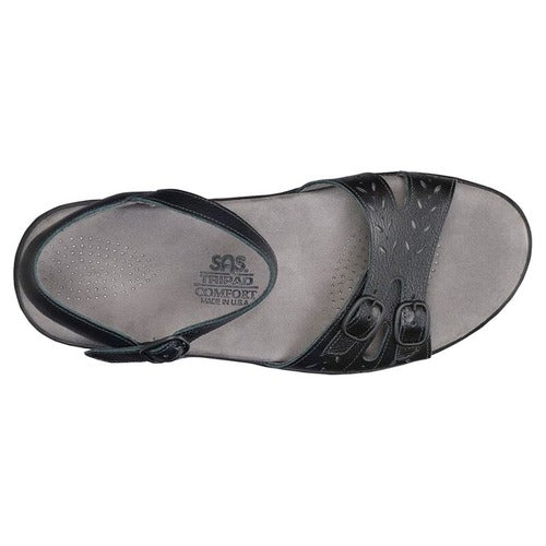Duo Quarter Black Natural Strap Sandals