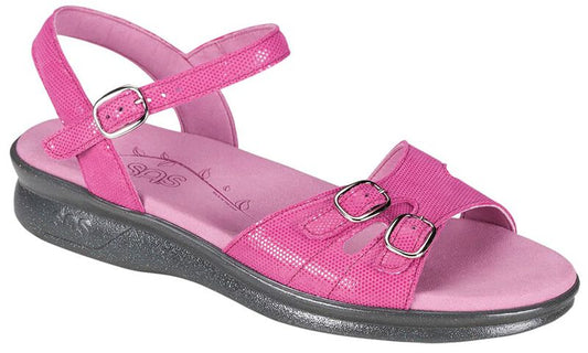 DUO 25 NINETEEN PIN | SAS Women's Pink Duo 25 Quarter Strap Sandal-DUO25420-Made in USA-Brandy's Shoes