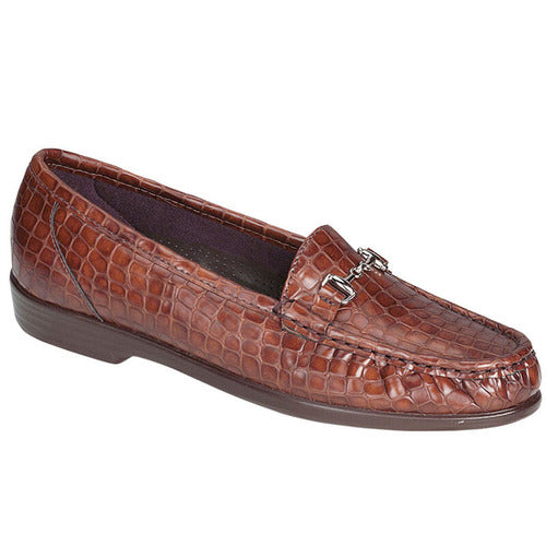 Metro Cognac Croc Slip-On Loafers