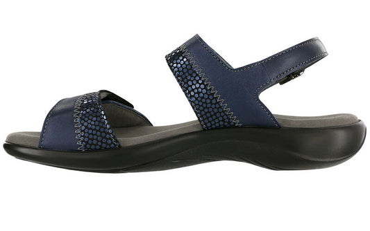 NUDU011 Heel Strap Navy Sandal-Made in USA