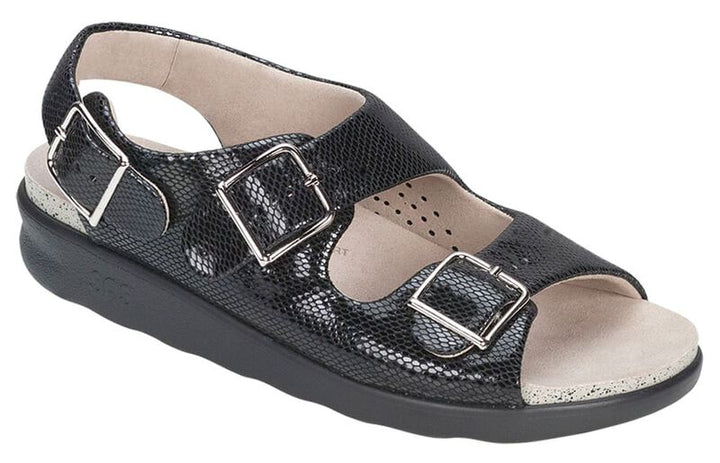 BLK SNAKE | SAS WOMEN Relaxed Heel Strap Sandal RELAXED 211 Brandy's Shoes Made in USA