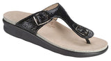 Sanibel T-Strap Slide Sandal | SAS WOMEN BLACK SNAKE Sanibel T-Strap Slide Sandal Made in USA Brandy's Shoes