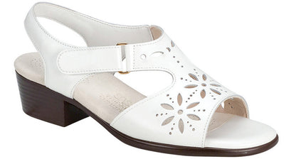 WHITE | Sunburst Heel Strap Sandal at  Brandy's Shoes Made in USA