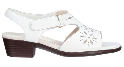 WHITE | Sunburst Heel Strap Sandal at  Brandy's Shoes Made in USA
