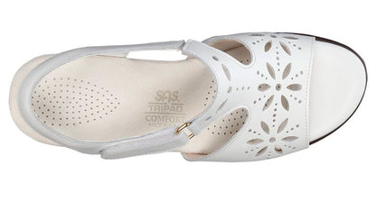 WHITE | Sunburst Heel Strap Sandal at  Brandy's Shoes Made in USA