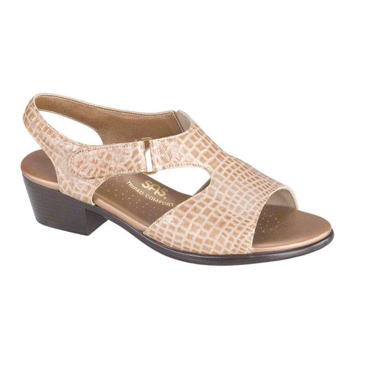 BEIGE CROC | SAS WOMEN'S SUNTIMER HEEL STRAP SANDAL BEIGE CROC