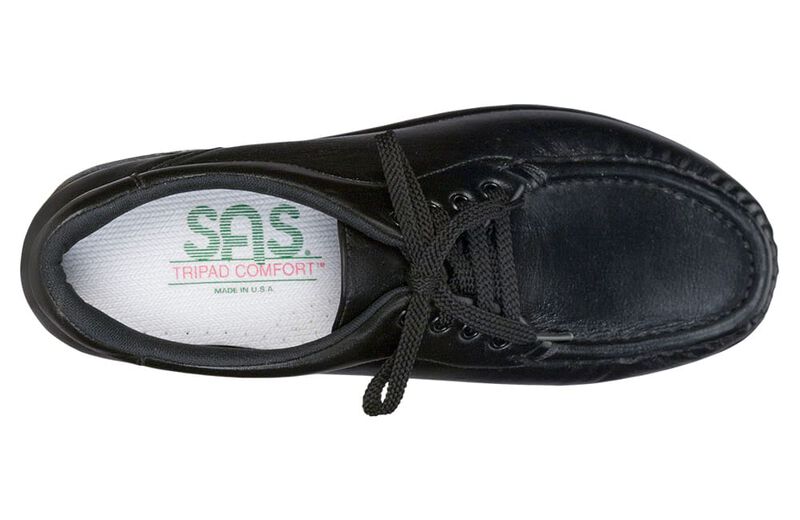 BLACK | SAS Women's Black Take Time Lace Up Loafer-TAKE TIME013-Made in USA-Brandy's Shoes