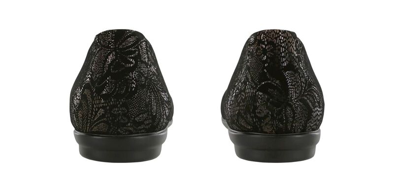 SCENIC BLACK LACE | Scenic Ballet Flat Brocade-Black Patent at Brandy Shoes Made in USA