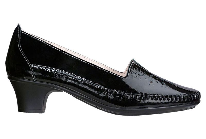 BLACK PATENT | Sonyo Slip On Heel at Brandy's Shoes Made in USA
