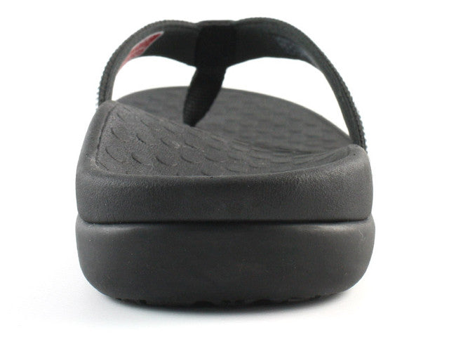 Vionic Black Tide II Leather Toe Post Orthopedic Flip Flop Sandal | Vionic Tide II - Women's Flip Flop-Brandy