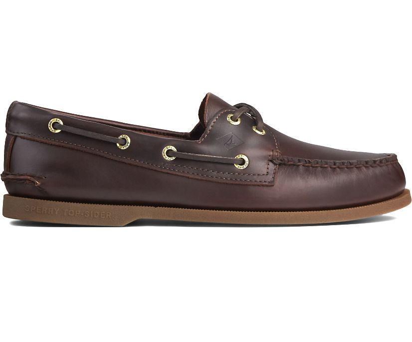 AUTHENTIC ORIGINAL BOAT SHOE | Sperry Top Sider Men's Authentic Original 2 Eye 0195214 Loafer Shoes-Amaretto Boat Shoes-Made in USA