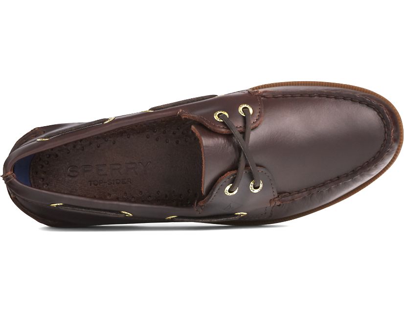 AUTHENTIC ORIGINAL BOAT SHOE | Sperry Top Sider Men's Authentic Original 2 Eye 0195214 Loafer Shoes-Amaretto Boat Shoes-Made in USA