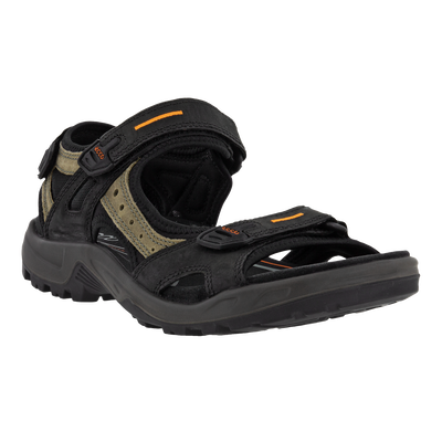 YUCATAN BLK | Ecco Offroad Yucatan Sandals - Black/Mole-Brandy