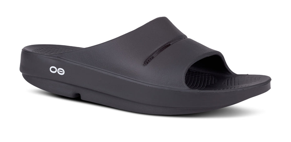 OOAHH BLACK SLIDE | OOFOS Ooahh Slide Mens Slip On Sandals Black 1100BLK