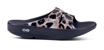 OOAHH CHEETAH LMITED | Oofos Women's Ooahh Limited Recovery Slide Sandal - Cheetah