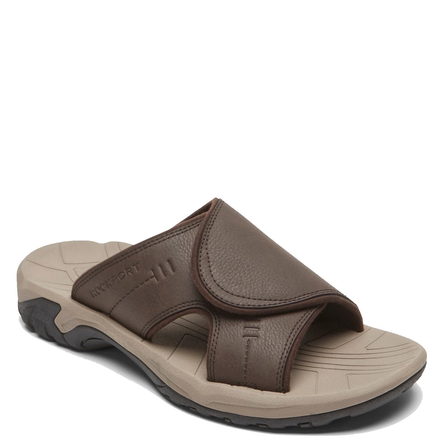 Byron Casual Slide Java Sandal- RockPort | Rockport Men's Byron Casual Slide Sandal-Brandy