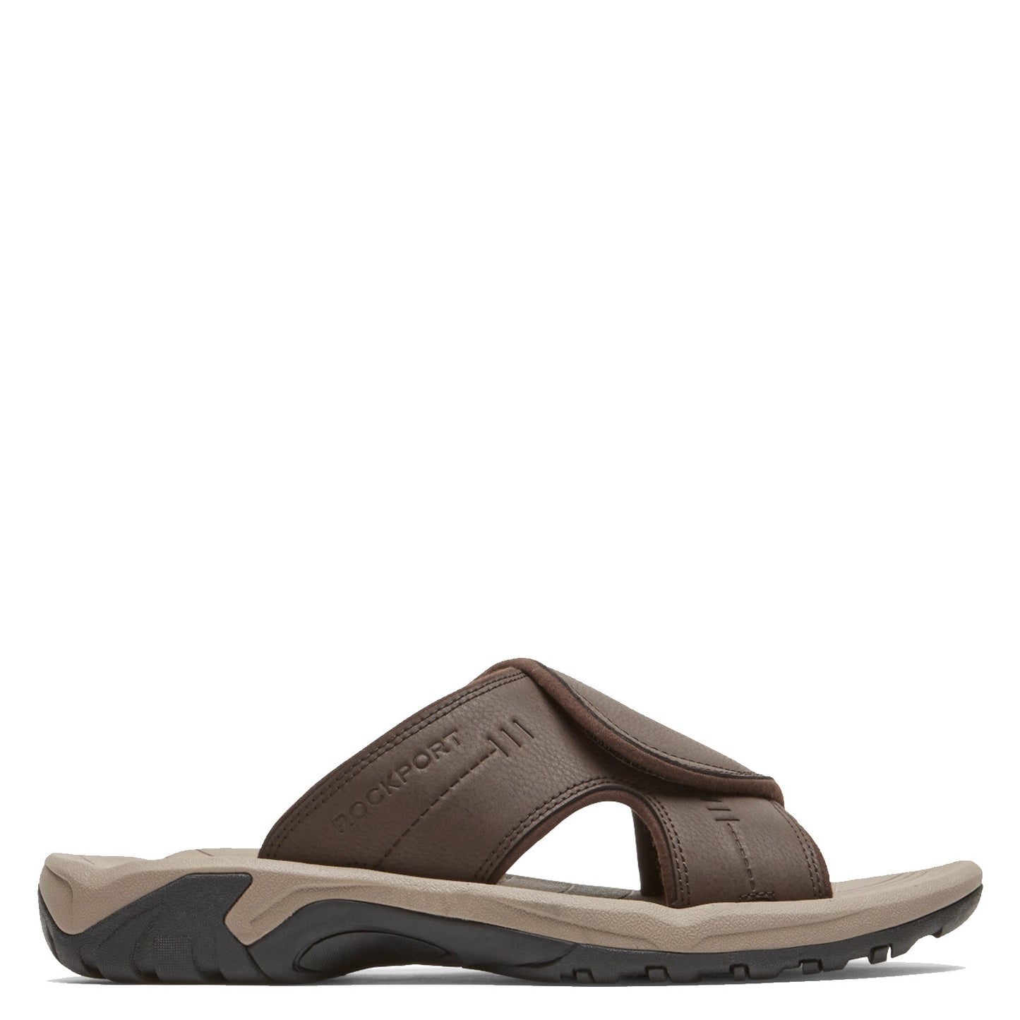 Byron Casual Slide Java Sandal- RockPort | Rockport Men's Byron Casual Slide Sandal-Brandy