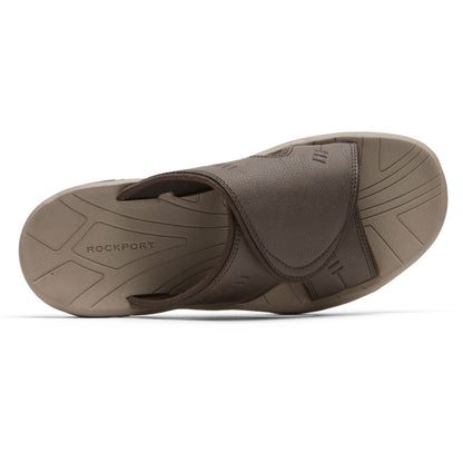 Byron Casual Slide Java Sandal- RockPort | Rockport Men's Byron Casual Slide Sandal-Brandy
