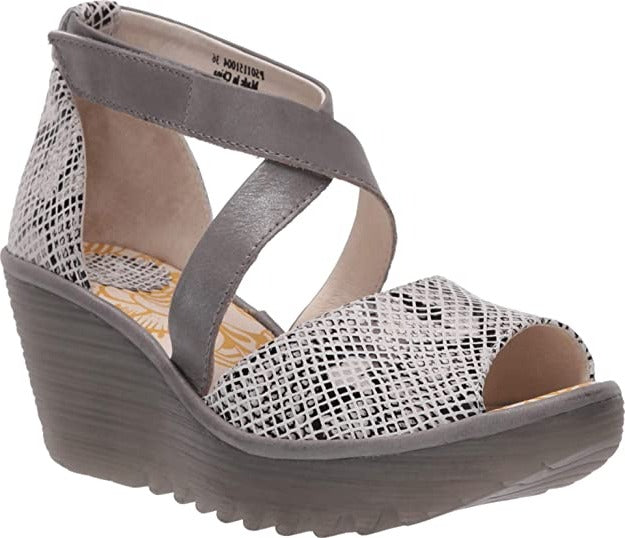 YOSI SNAKE WHITE Fly London at www.brandysshoes.com