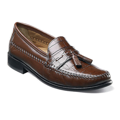 PISA COG | Mens Florsheim Men's Shoes Pisa Cognac Crocodile Print Leather Loafer-Brandy