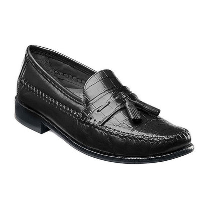 PISA BLK | Florsheim 18469-01 Pisa Moc Toe Tassel Loafer Black-Brandy