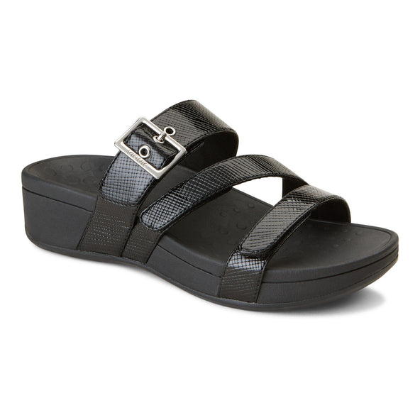 RIO BLACK LIZARD | Vionic Womens Pacific Rio Platform Sandal - Ladies Adjustable Slide Sandal with Concealed Orthotic Arch Support-Brandy