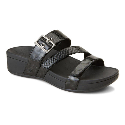 RIO BLACK LIZARD | Vionic Womens Pacific Rio Platform Sandal - Ladies Adjustable Slide Sandal with Concealed Orthotic Arch Support-Brandy