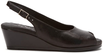 WALKING CRADLE, WEDGED HEEL SANDALS HOLIDAY BLK