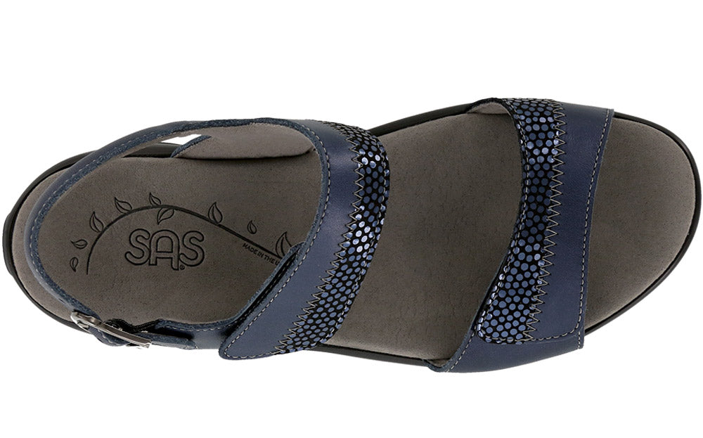 NUDU011 Heel Strap Navy Sandal-Made in USA