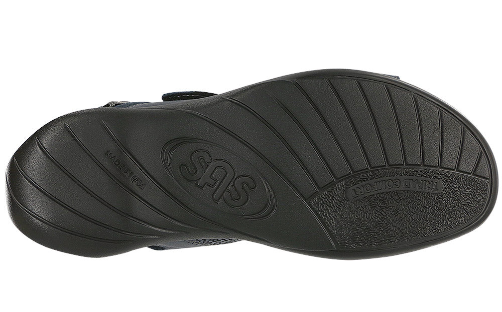 NUDU011 Heel Strap Navy Sandal-Made in USA