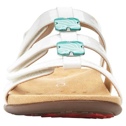 Women's Vionic Amber White Sandals | Vionic Amber White Strappy Sandals Women’s Turquoise Bead Arch Support - Brandy