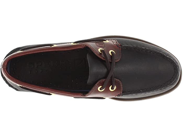 AUTHENTIC ORIGINAL BOAT SHOE | Sperry Top Sider Men's Authentic Original 2 Eye 0191486 Loafer Shoes-Black Amaretto Boat Shoes-Made in USA