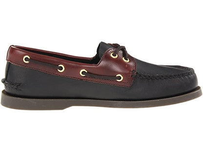 AUTHENTIC ORIGINAL BOAT SHOE | Sperry Top Sider Men's Authentic Original 2 Eye 0191486 Loafer Shoes-Black Amaretto Boat Shoes-Made in USA