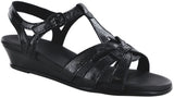 Aurora T-Strap Sandal- CARBON | SAS Aurora T-Strap WOMENS  Sandal BLACK Brandy's Shoes Made in USA