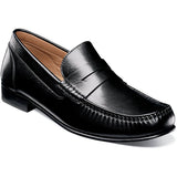 Men's Florsheim Beaufort Black Moc Toe Penny Loafer | Florsheim Men's Shoes Beaufort Moc Toe Penny Loafer Black 11869-001-Brandy