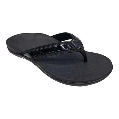 Vionic Black Tide II Leather Toe Post Orthopedic Flip Flop Sandal | Vi ...