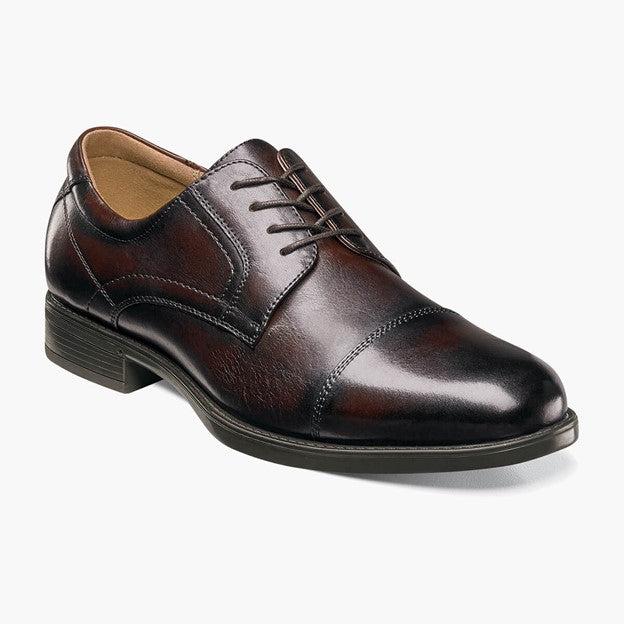 Men's Florsheim Midtown Cap Toe Brown | Florsheim Shoes Midtown Cap Toe Oxford Brown Casual Leather 12138-200-Brandy