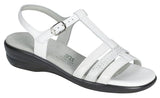 CAPRI WHT SNAKE | SAS Women's Capri White Snake T-Strap Sandal-CAPRI234-Made in USA-Brandy's Shoes